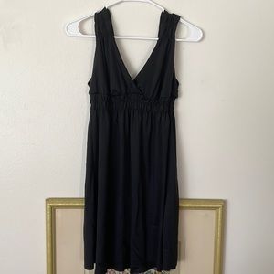 Anne Cole Collection swim dress black gathered smocked empire waist sleeveless